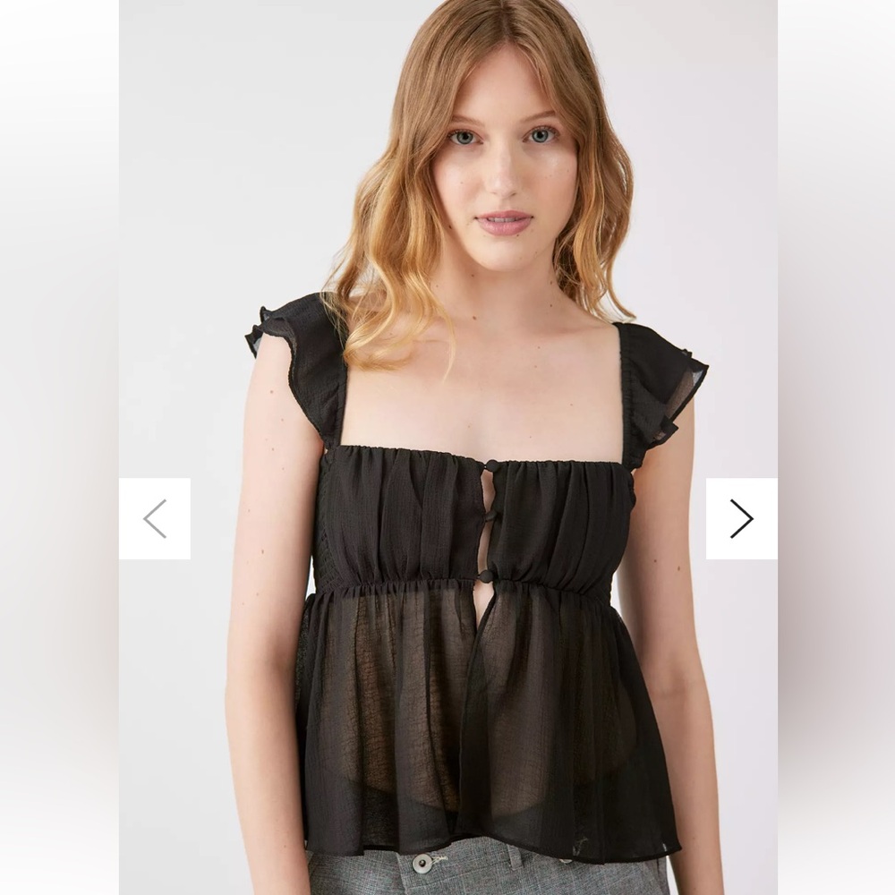Deandra Chiffon Split Hem Urban Outfitters Top Small